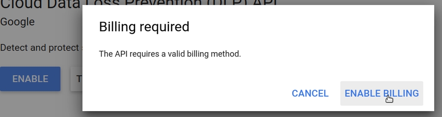 Enable billing, if you haven't